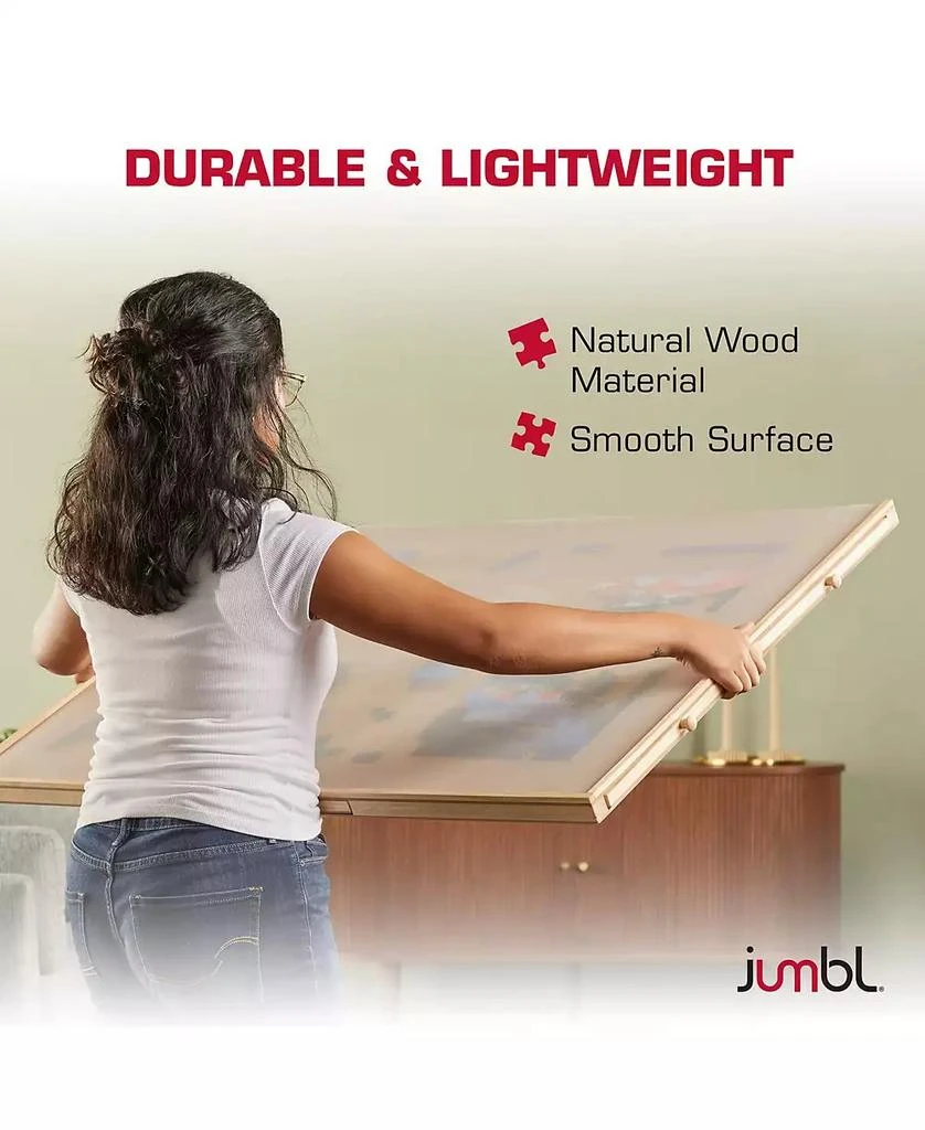 Jumbl 2000-Piece Puzzle Board with Drawers, Lazy Susan 
Cover - Rotating Wooden Jigsaw Puzzle Table 7