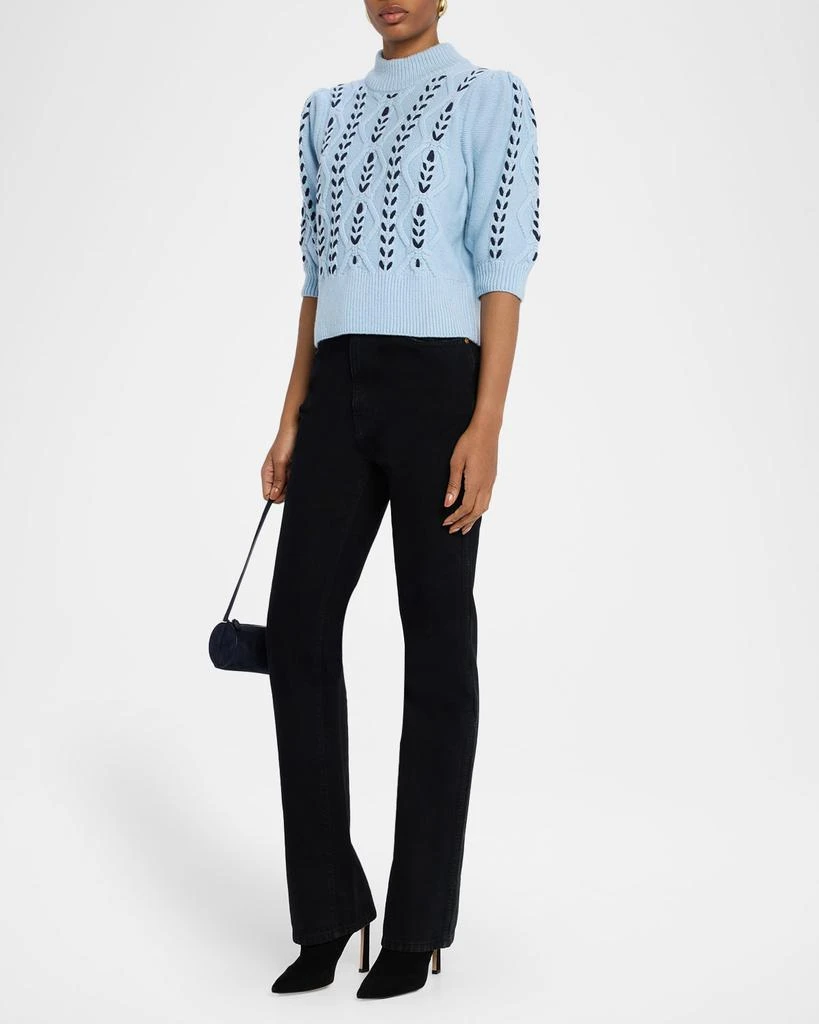 Rails Addy Laced Cable-Knit Mock Sweater 2