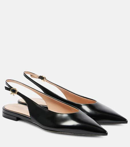 Gianvito Rossi Robbie Sling 05 leather slingback flats 1