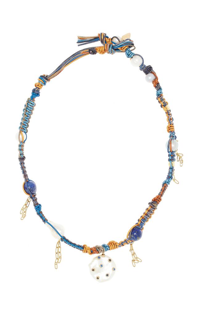 Joie DiGiovanni Joie DiGiovanni - Blue Night Sky Pearl Rockstar Leather Necklace - Multi - OS - Moda Operandi - Gifts For Her