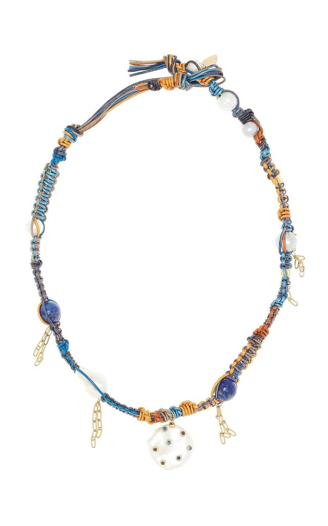 Joie DiGiovanni Joie DiGiovanni - Blue Night Sky Pearl Rockstar Leather Necklace - Multi - OS - Moda Operandi - Gifts For Her 1