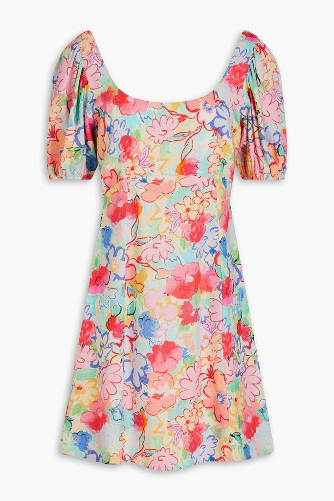 Rixo Floral-print canvas mini dress