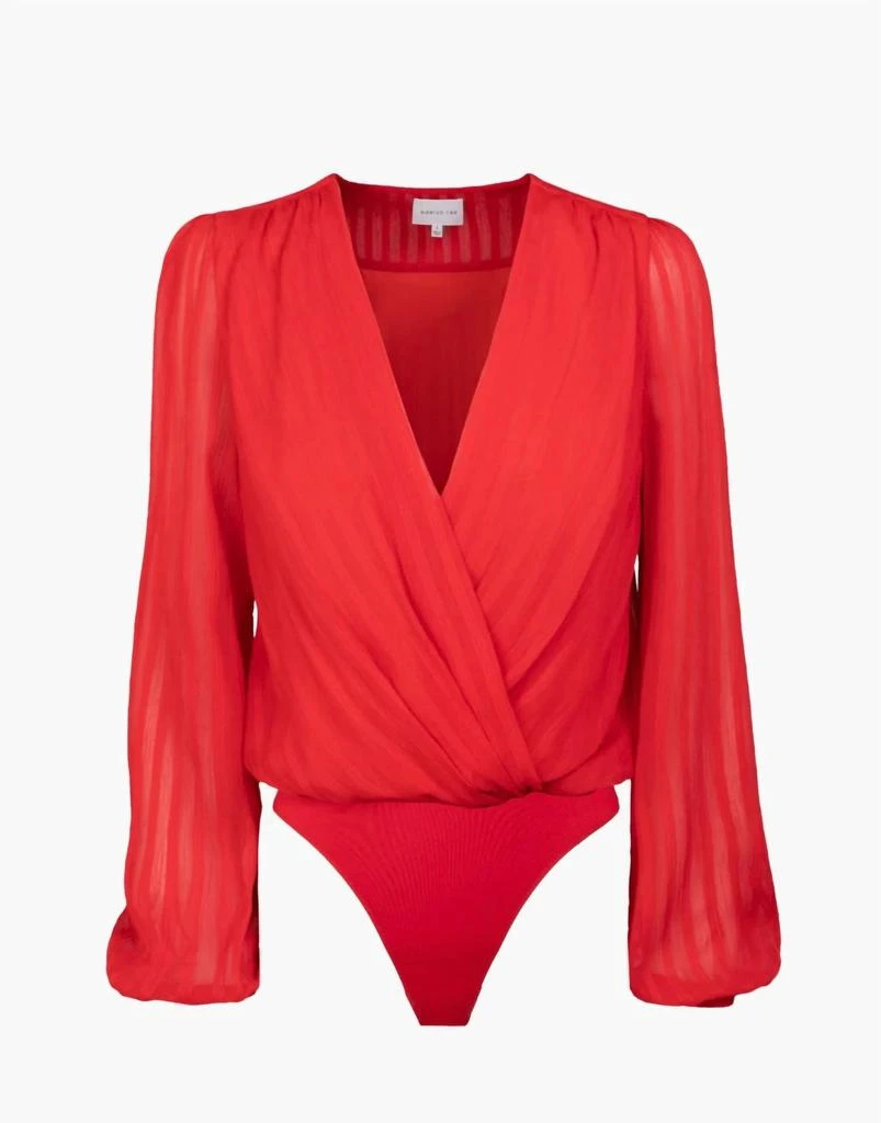 adelyn rae Afterhour Shadow Bodysuit In Red 1