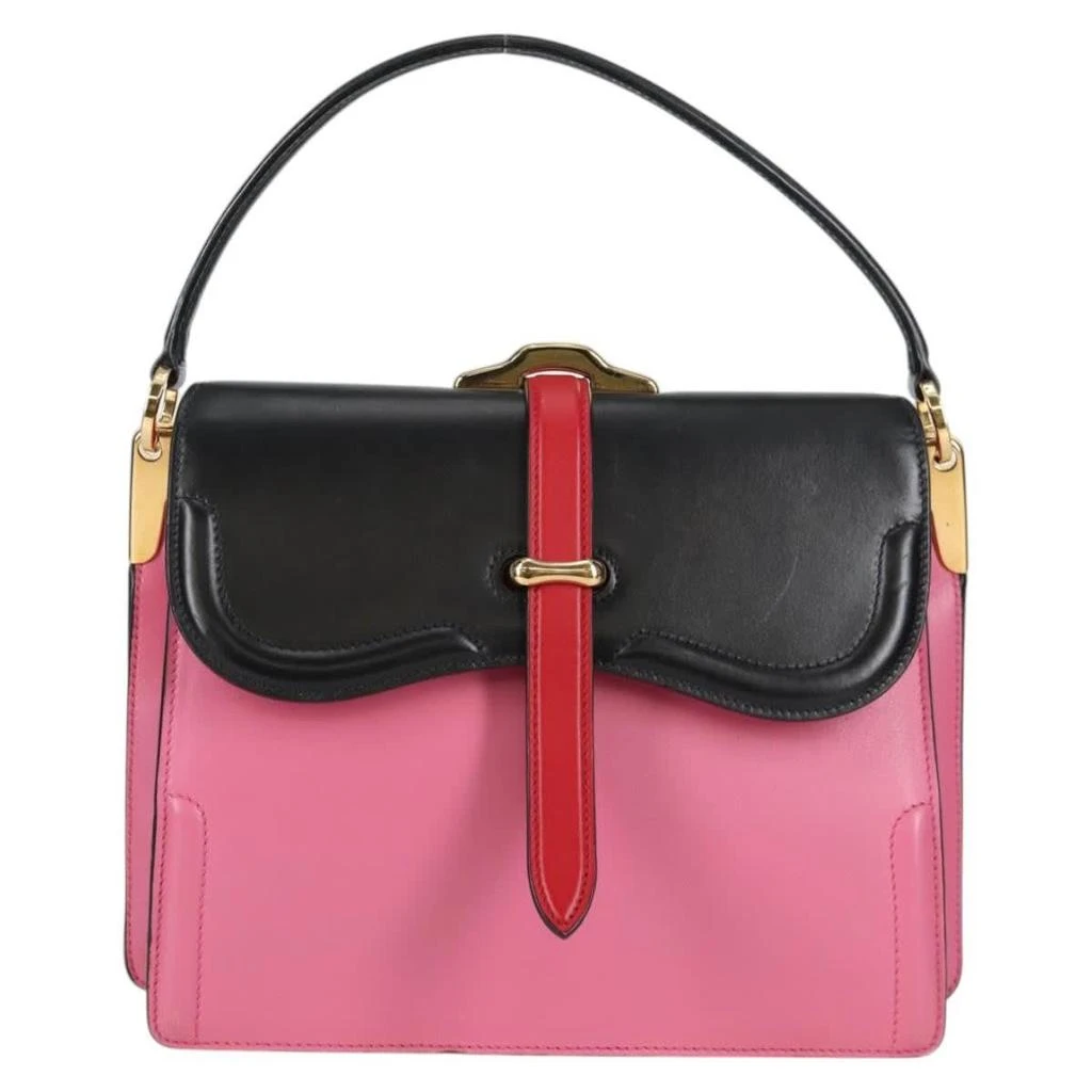 Prada Belle Top Handle Bag City Calf Leather Bag (Pre-Owned)