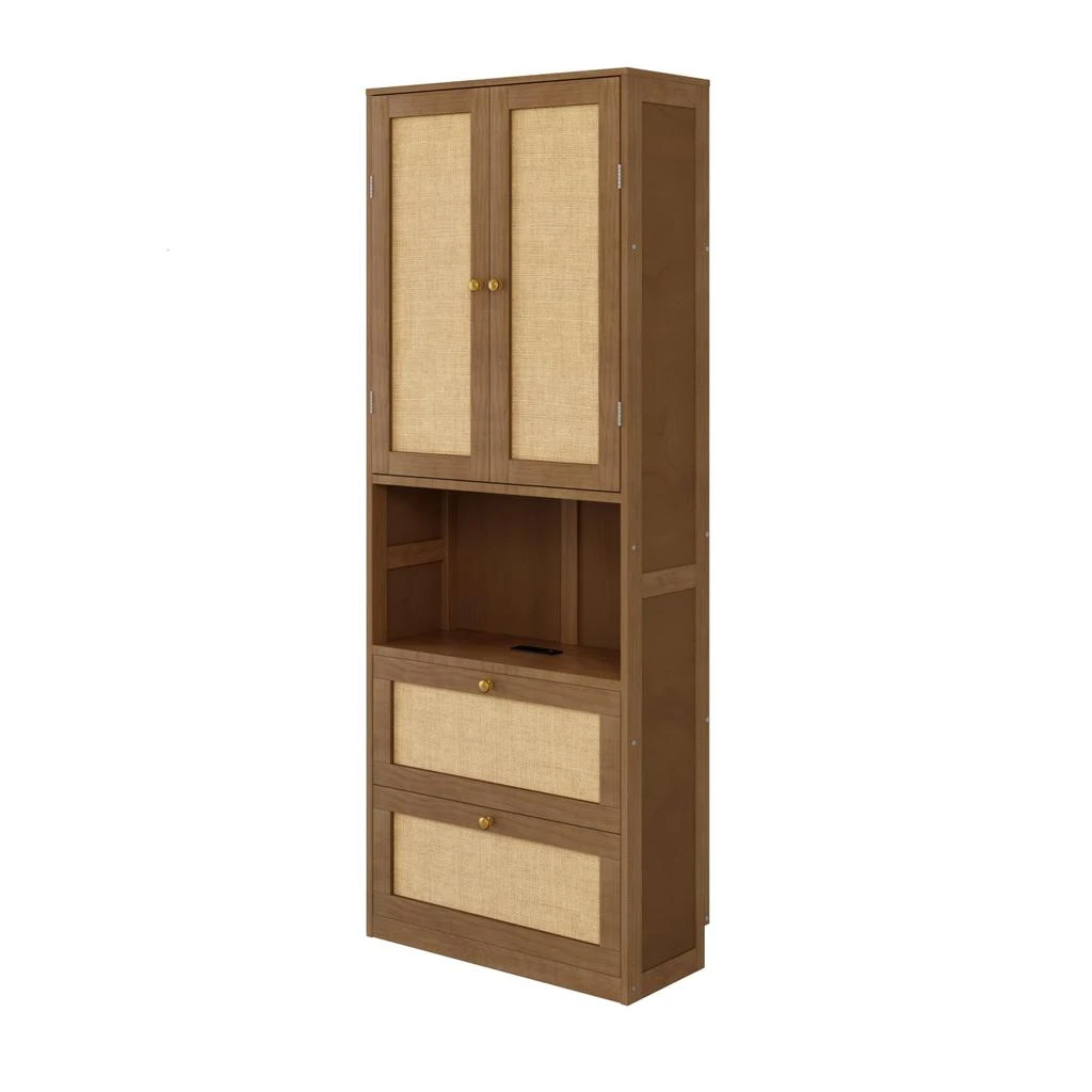 Streamdale Furniture Streamdale Bookshelf with USB, 3 Drawers 
2 Doors 5