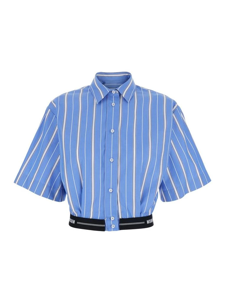 MSGM MSGM Striped Cropped Shirt 1