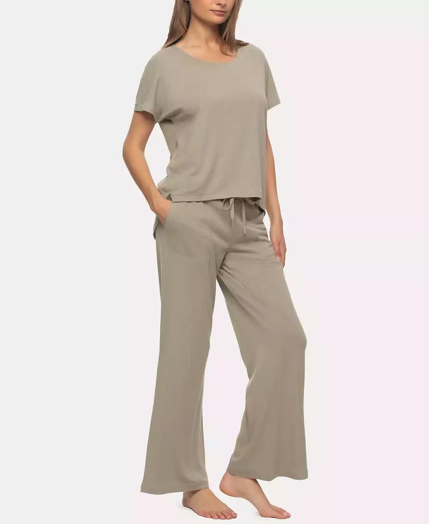 Felina Women's Lauren Linen Jersey Pullover and Lounge Pant Set