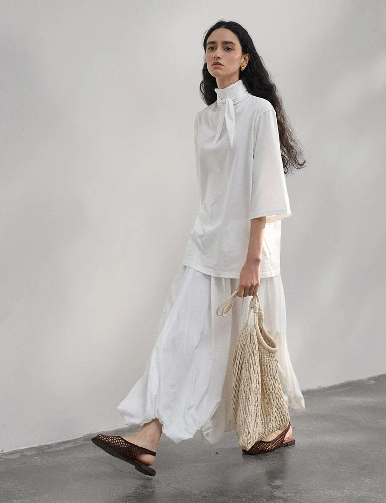 Pixie Market Cotton Neck-Tie Tee 3