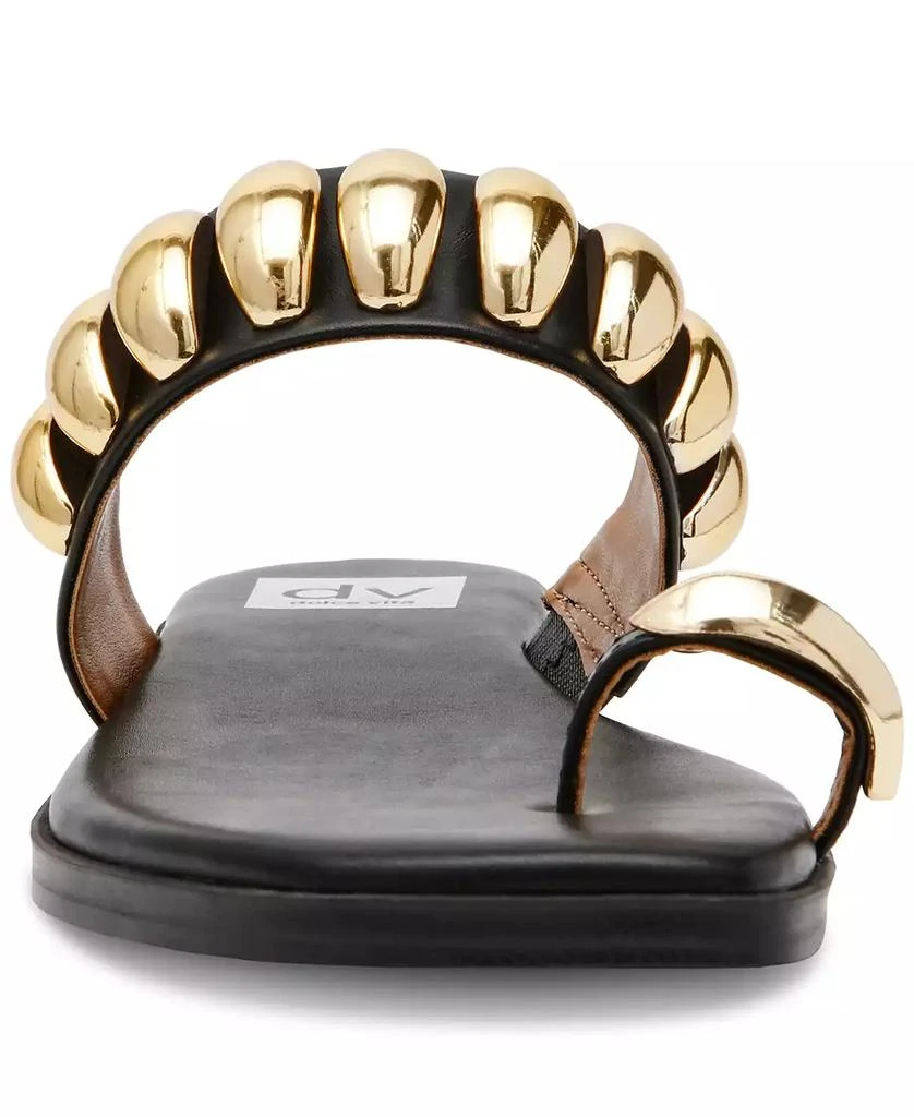 DV Dolce Vita Moon Embellished Gold Toe Ring Flat Sandals 7