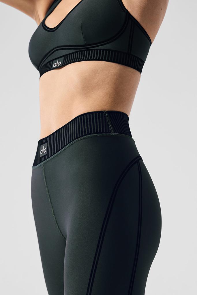 Alo Airlift High-Waist 7/8 Line Up Legging - Charcoal Green