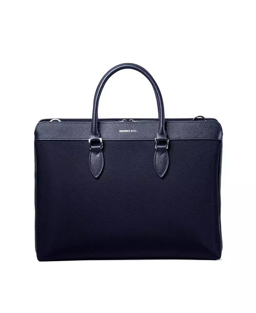 MAVERICK & CO. Men's Alpha Leather Trimmed Briefcase