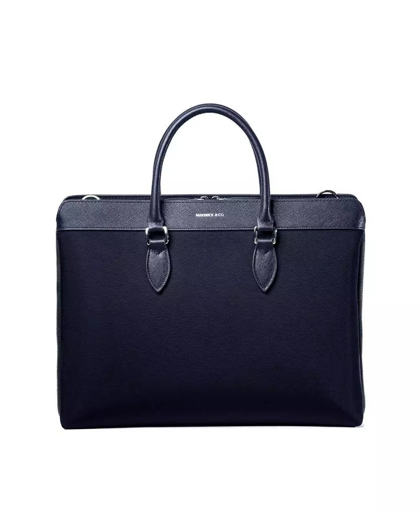 MAVERICK & CO. Men's Alpha Leather Trimmed Briefcase 1
