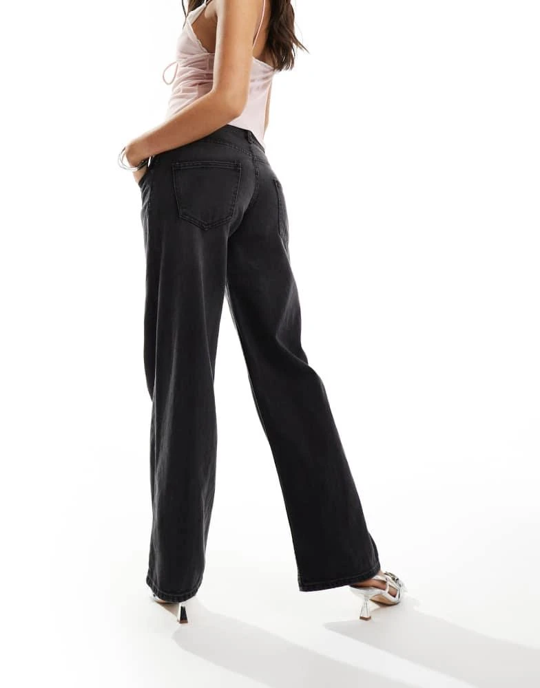 Motel Motel low rise parallel leg jeans in washed black grey 2