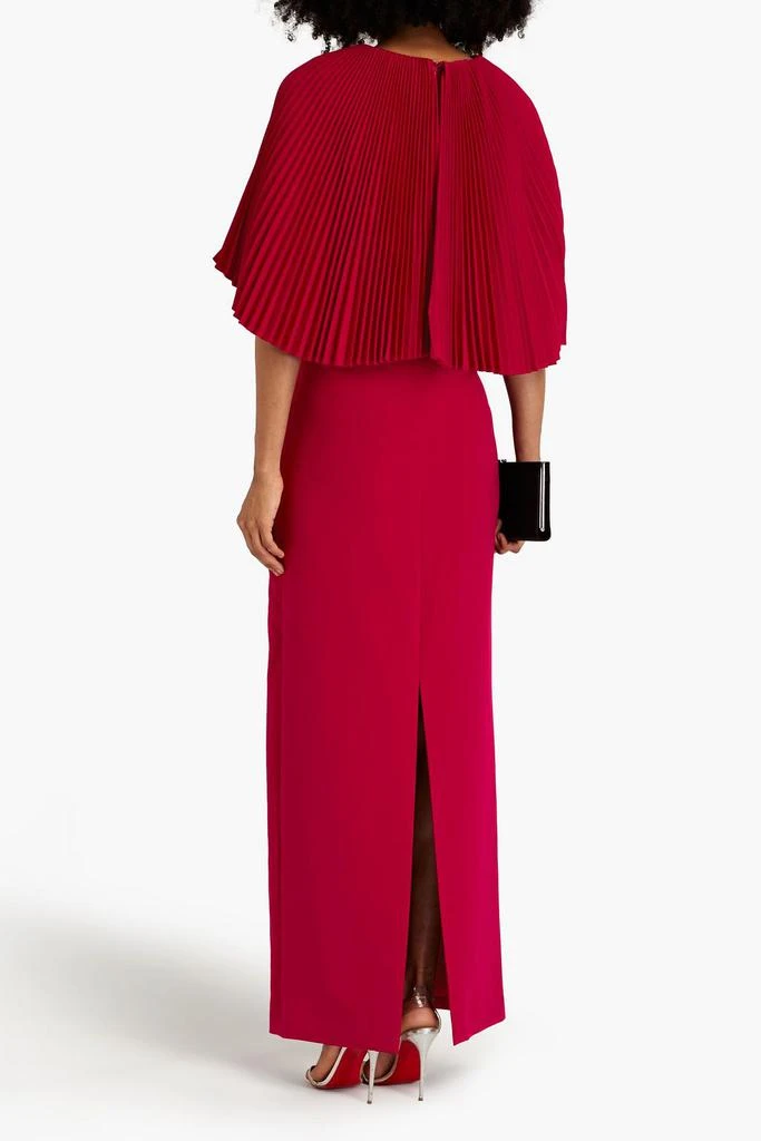 Theia Cape-effect embellished crepe gown 3
