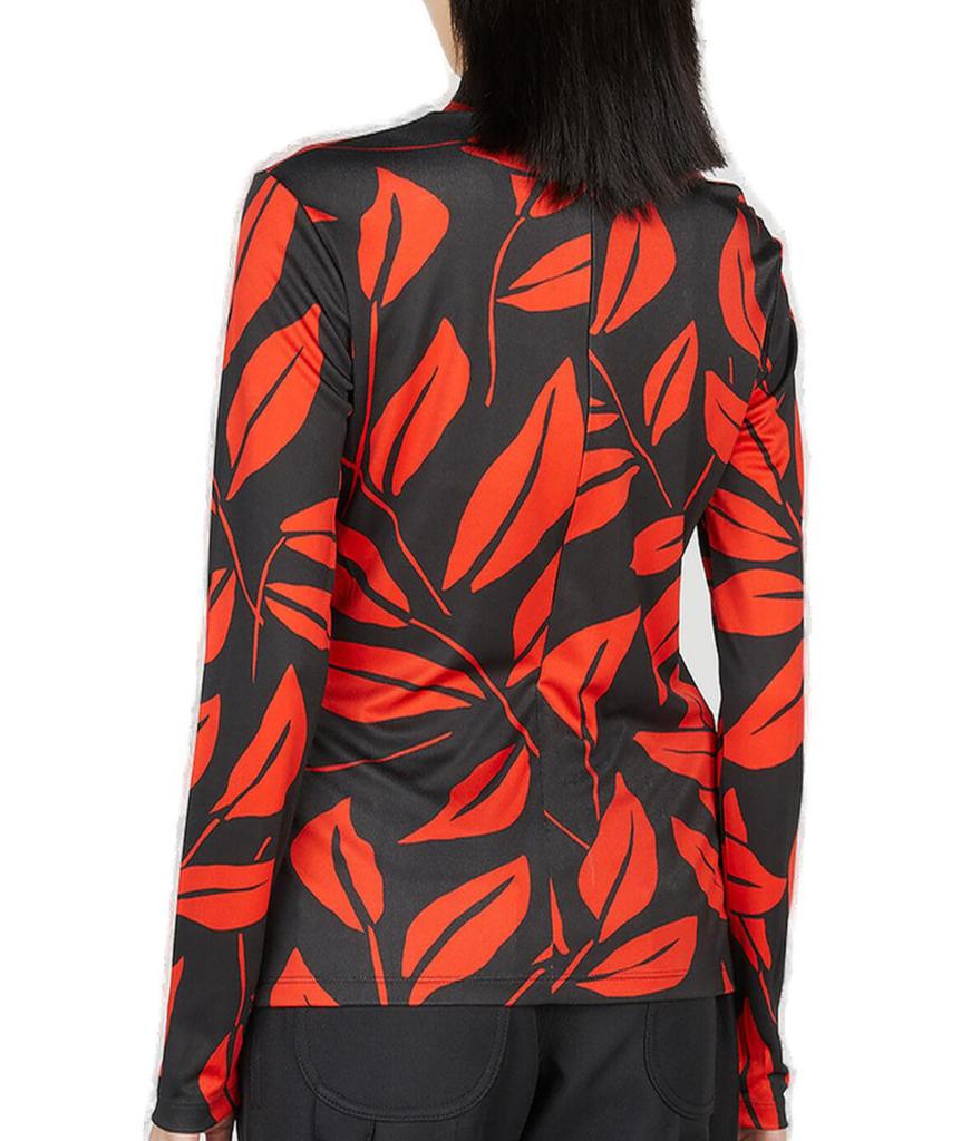 Meryll Rogge Meryll Rogge Leaf Print Mock Neck Top