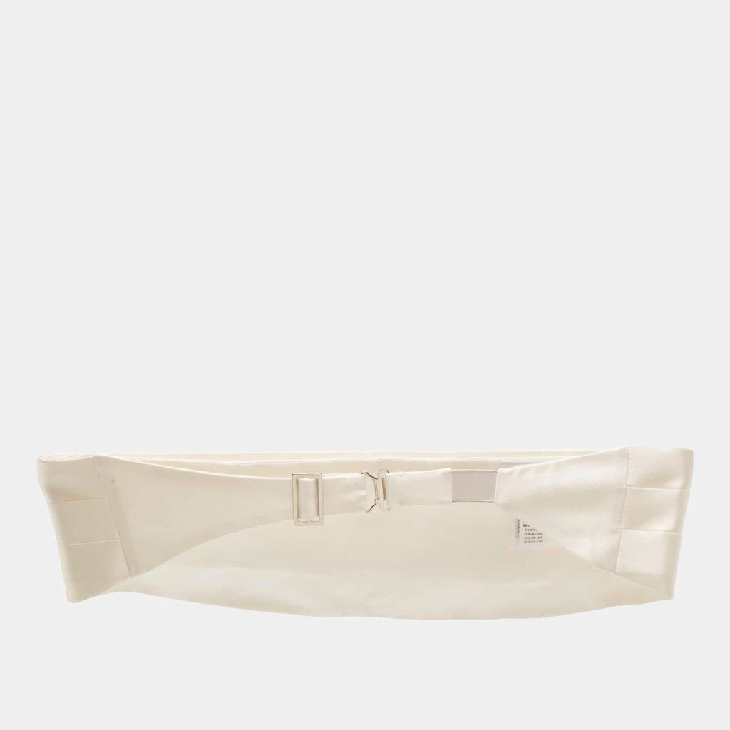Prada Prada White Silk Satin Tuxedo Cummerbund 3