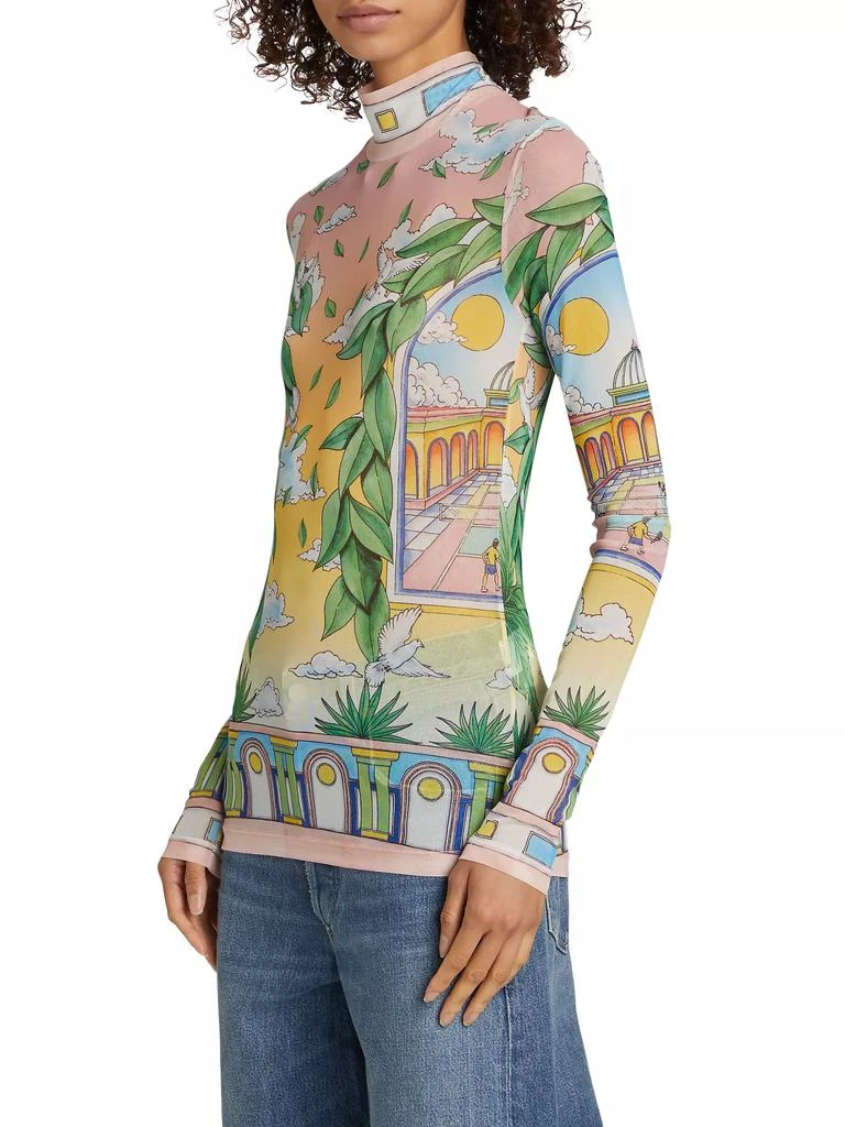 Casablanca Printed Mesh Top 3