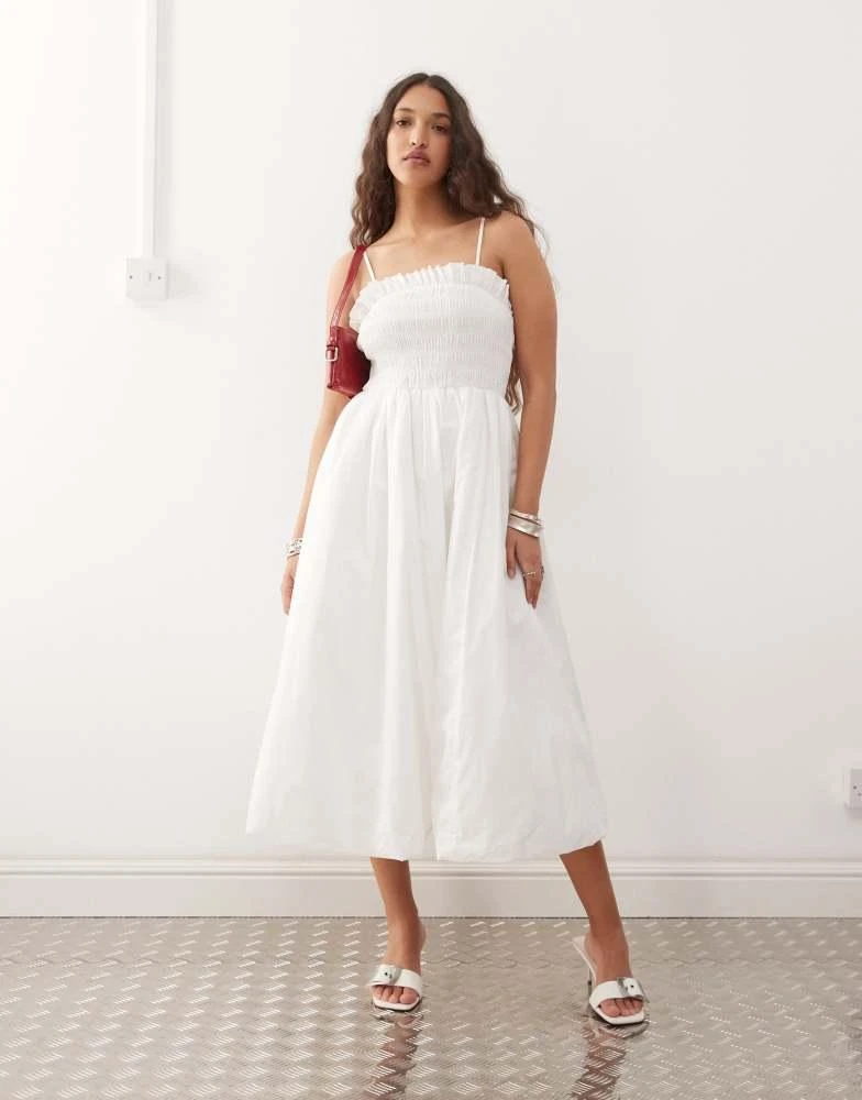 knee length dresses for ladies Amy Puff Sleeve Midi Dress – Inherit Co