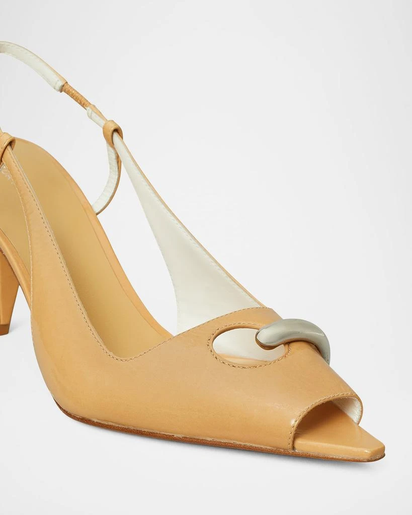 Tory Burch Pierced Peep-Toe Slingback Pumps 2