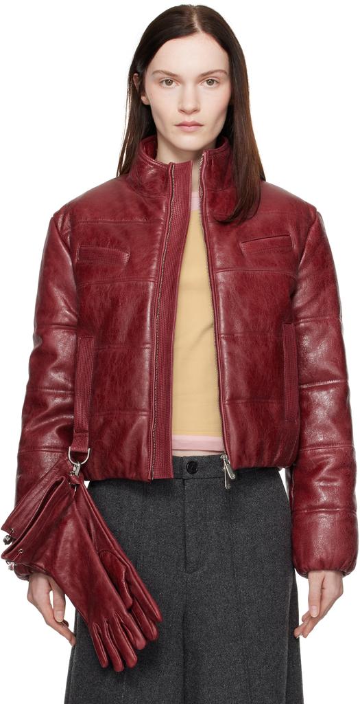 Saks Potts Pink Franklin Leather Jacket