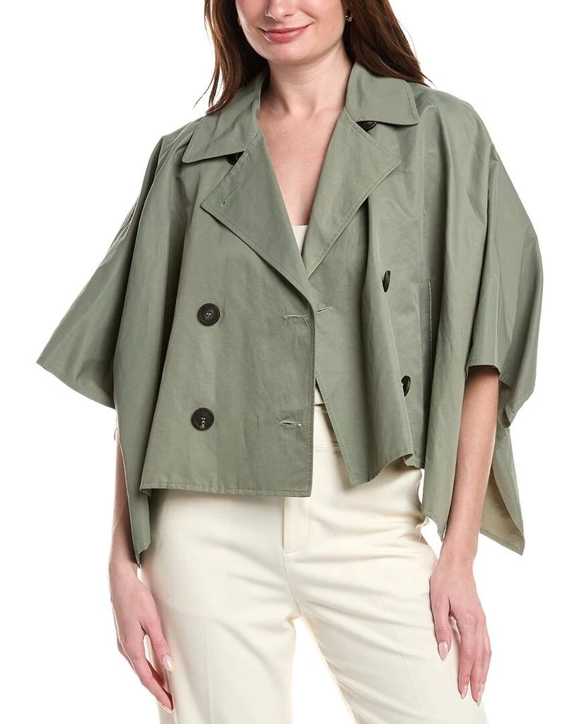 Peserico Linen-Blend Trench Poncho