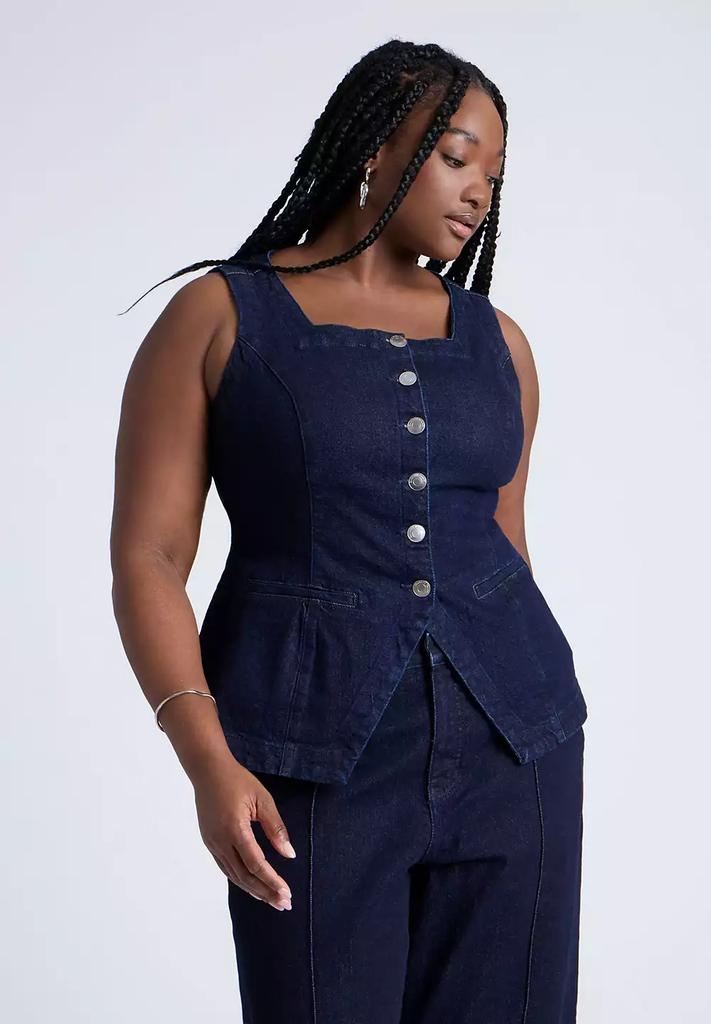 ELOQUII Plus Size Denim Vest