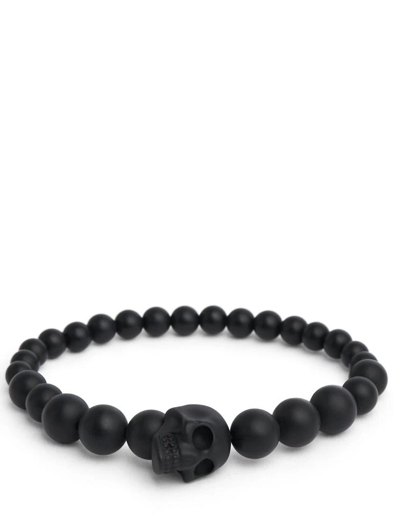 Alexander McQueen Skull Onyx Beaded Bracelet 1