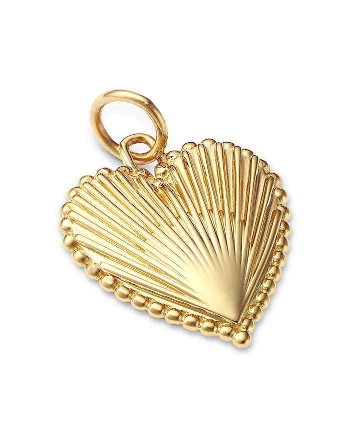 MADISON 501 14K Yellow Gold Fluted Heart Charm Pendant