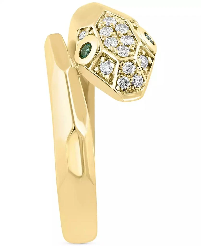 Effy EFFY® Diamond (1/8 ct. t.w.) 
Emerald (1/20 ct. t.w.) Serpent Wrap Ring in 14k Gold 3