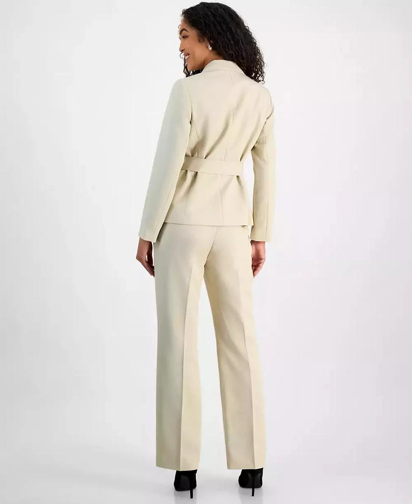 Le Suit Women's Two-Button Belted Safari Jacket & Mid-Rise Straight-Leg Pants 2
