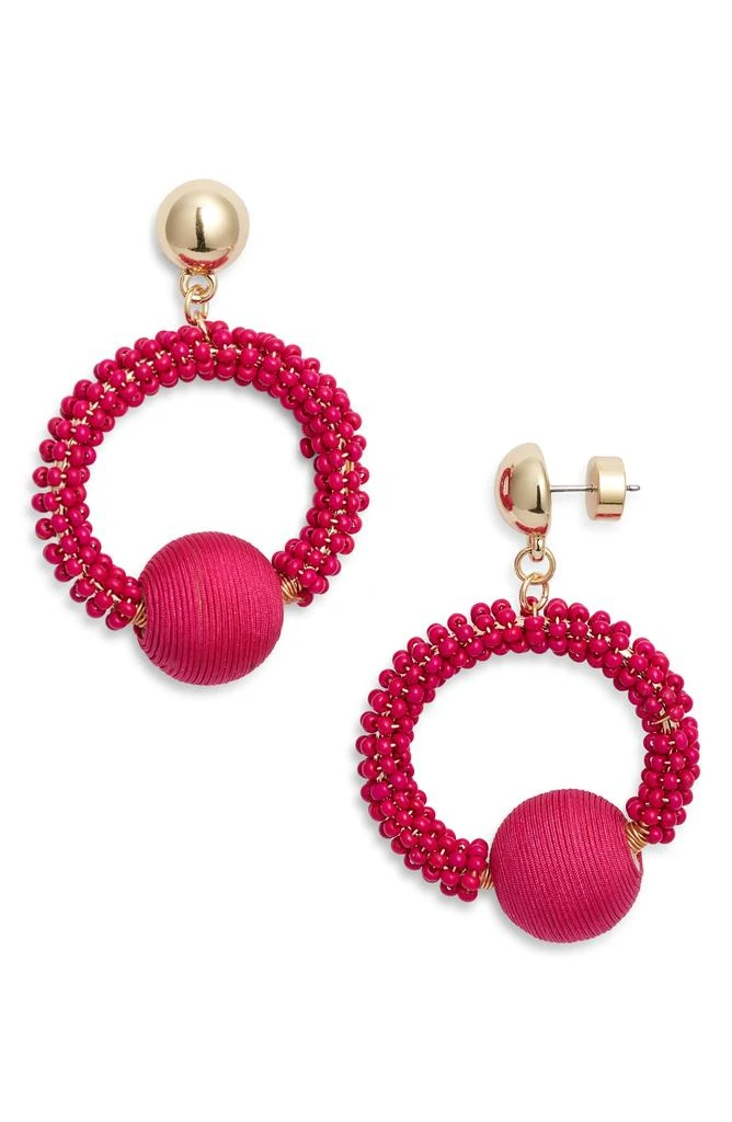 Nordstrom Color Pop Beaded Frontal Hoop Earrings