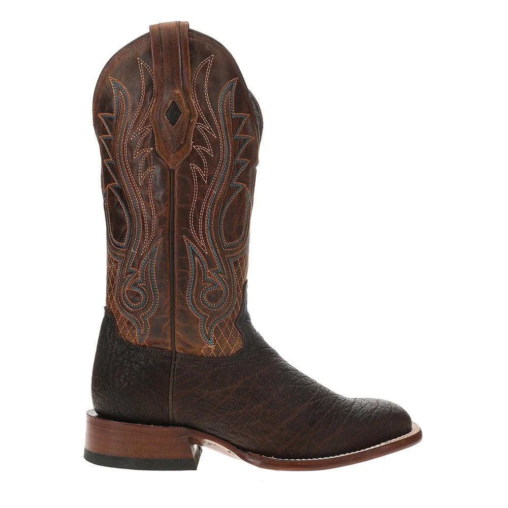 STETSON Thunder Embroidered Square Toe Pull On Cowboy Boots 1