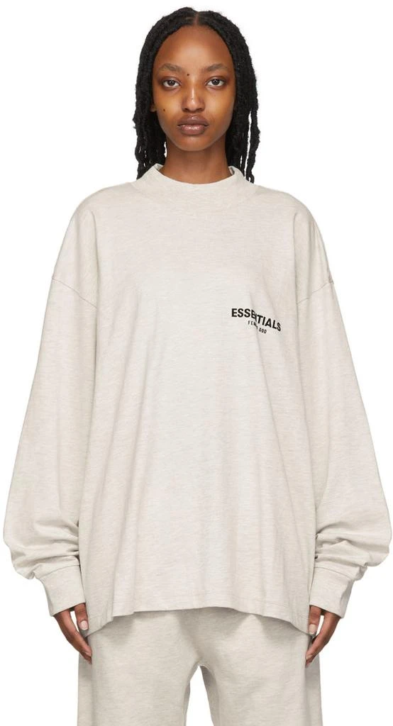 Essentials Off-White Cotton Long Sleeve T-Shirt 1