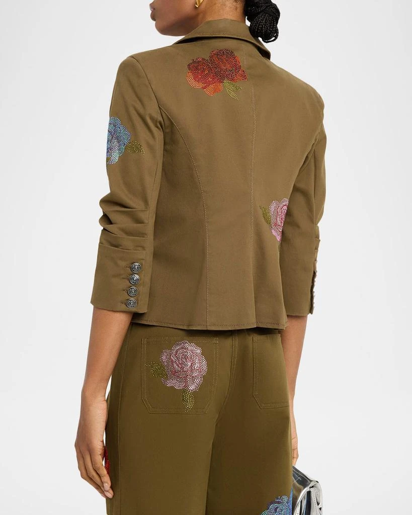 Cinq a Sept Cropped Heatset Roses Blazer 3