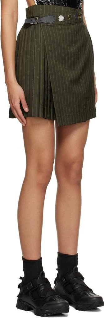 Charles Jeffrey Loverboy Khaki Pinstripe Miniskirt 2