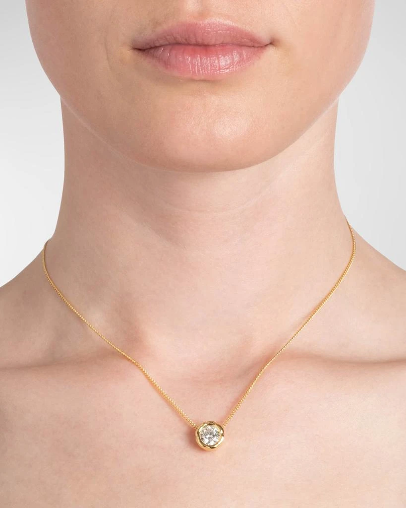 Alexis Bittar Asterales Gold Molten Cubic Zirconia Solitaire Necklace 2