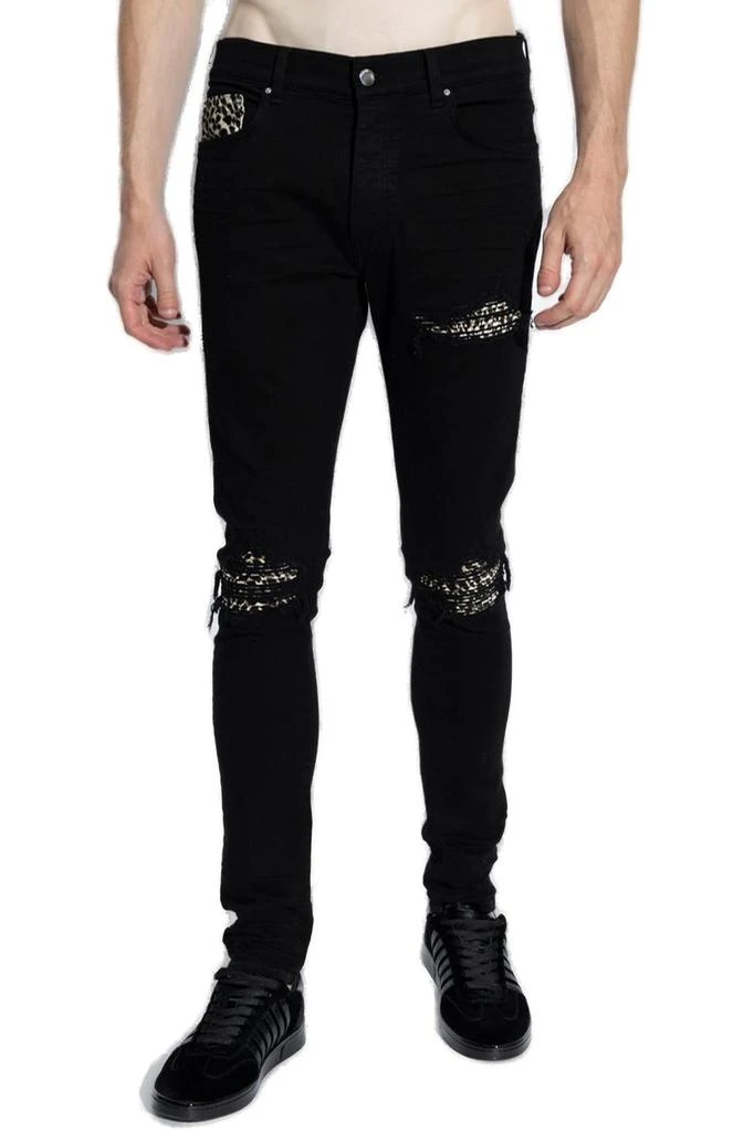 AMIRI Amiri Leopard-Detailed Distressed Jeans 2