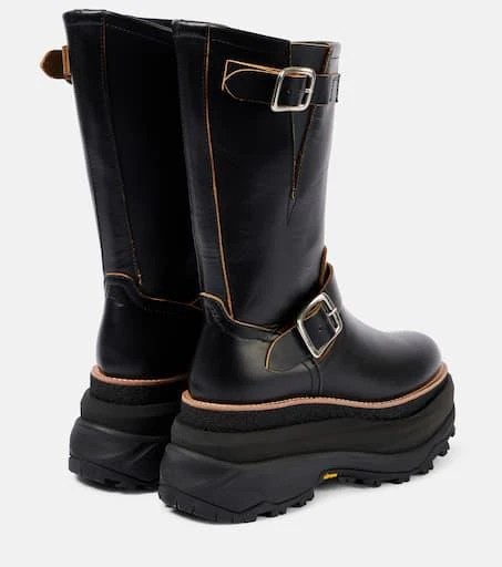 Sacai Leather platform biker boots 2
