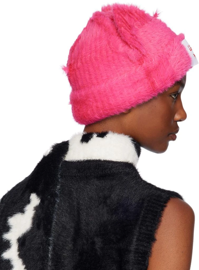 Charles Jeffrey Loverboy Pink Fluffy Chunky Ears Beanie 3