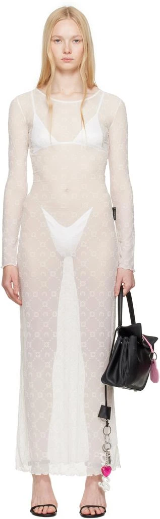 white mini party dress Ellina Sequin & Floral Embellished Mini Dress White