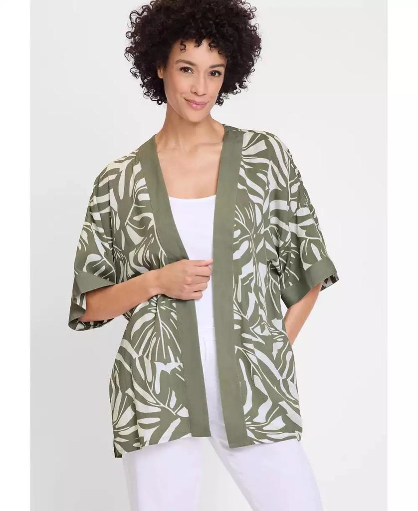 Olsen Women
s Leaf Print Lightweight Kimono