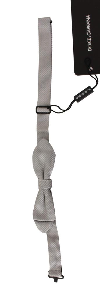 Dolce & Gabbana Dolce & Gabbana  Gray 100% Silk Faille Adjustable Neck Bow Tie Papillon