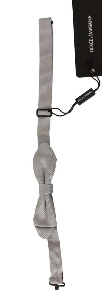 Dolce & Gabbana Dolce & Gabbana  Gray 100% Silk Faille Adjustable Neck Bow Tie Papillon 2
