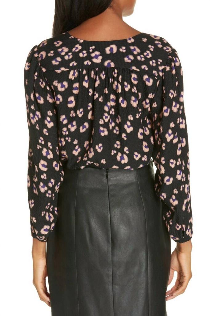 Rebecca Taylor Rebecca Taylor - V Neck Cheetah Print Silk Blouse
