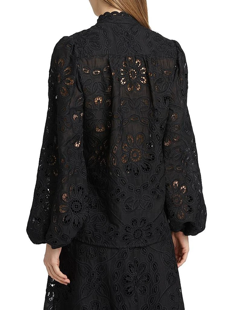 Zimmermann Rhiannon Lace Cotton Button-Front Top 5
