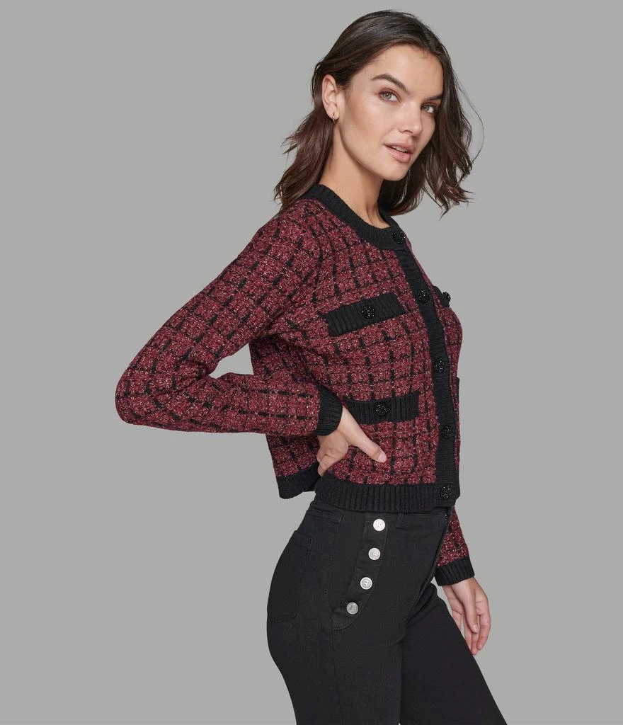Karl Lagerfeld Paris TWEED CROPPED CARDIGAN 3