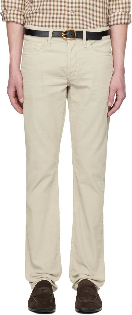 Tom Ford Beige Micro Cord Slim Fit Jeans 1