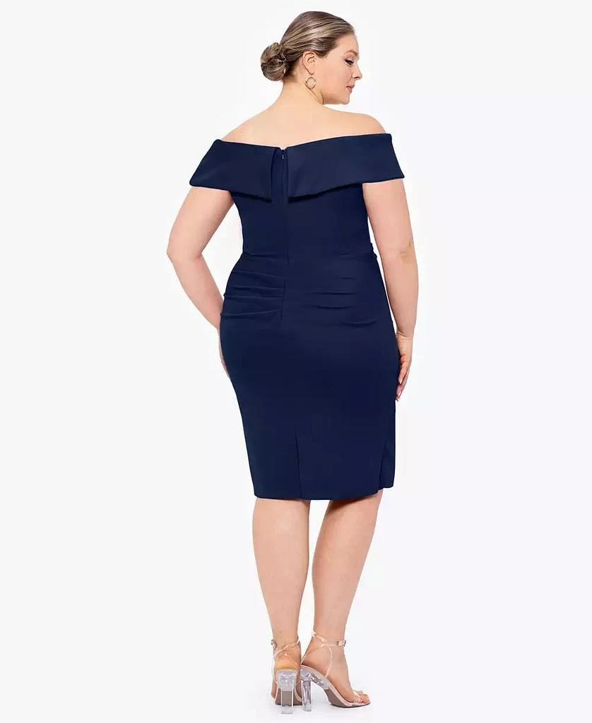 XSCAPE Plus Size Off-The-Shoulder Ruffled Dress 3