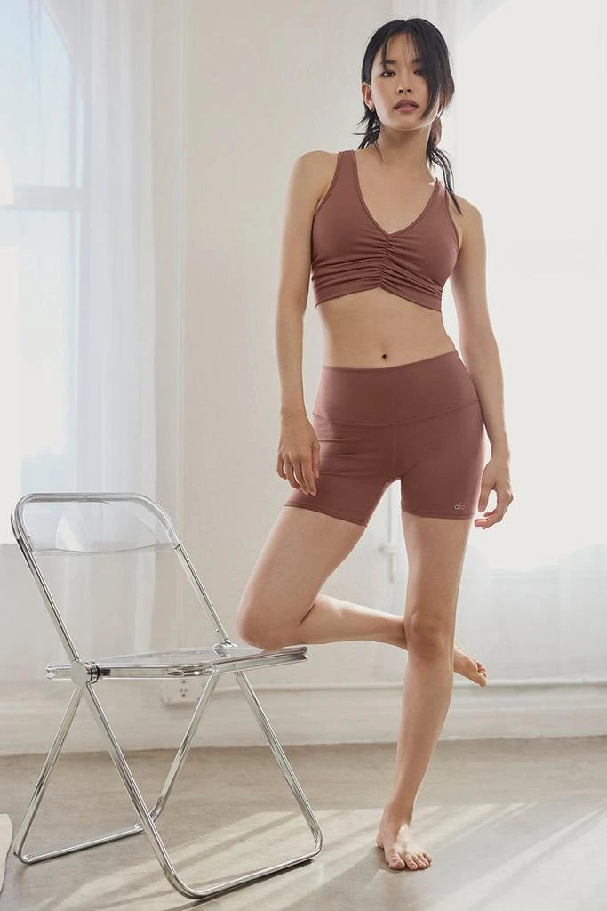 Alo 5" Airbrush High-Waist Biker Short - Chestnut 3