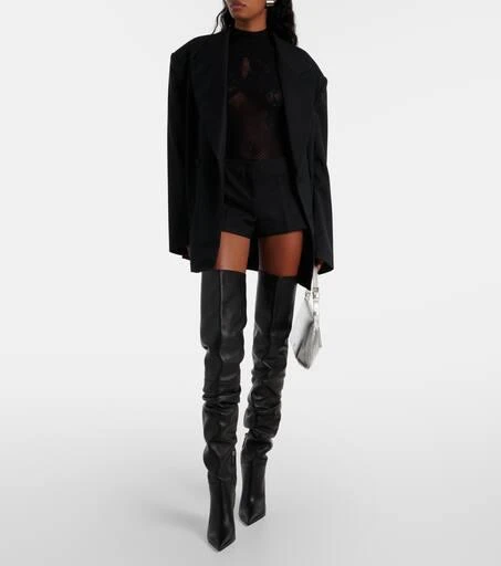 Amina Muaddi Olivia 95 leather over-the-knee boots 3